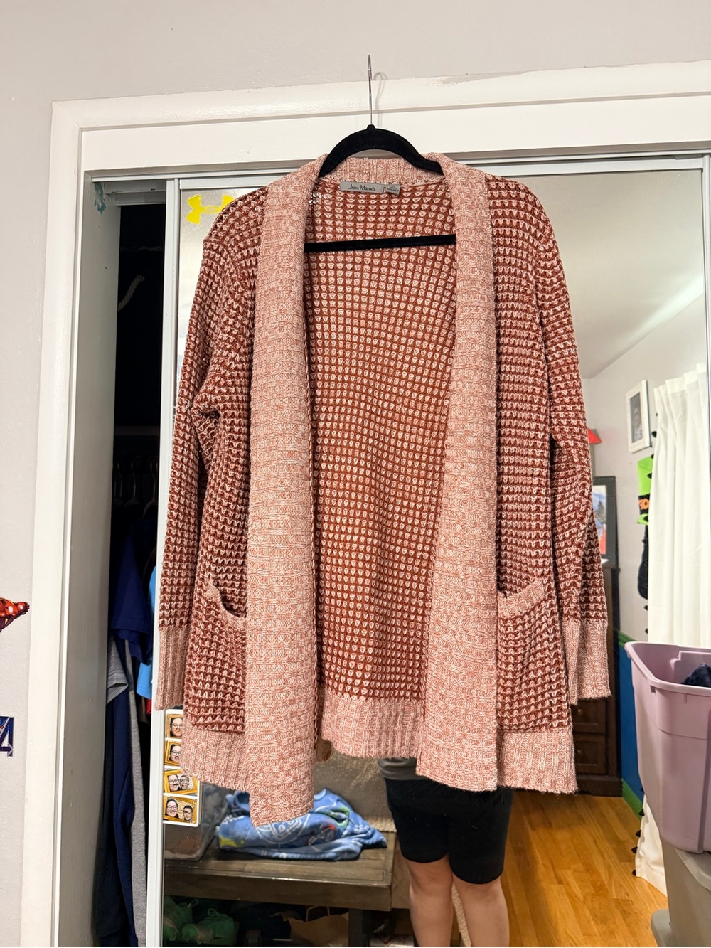 jason maxwell Dusty Rose Open-Front Pocket Cardigan